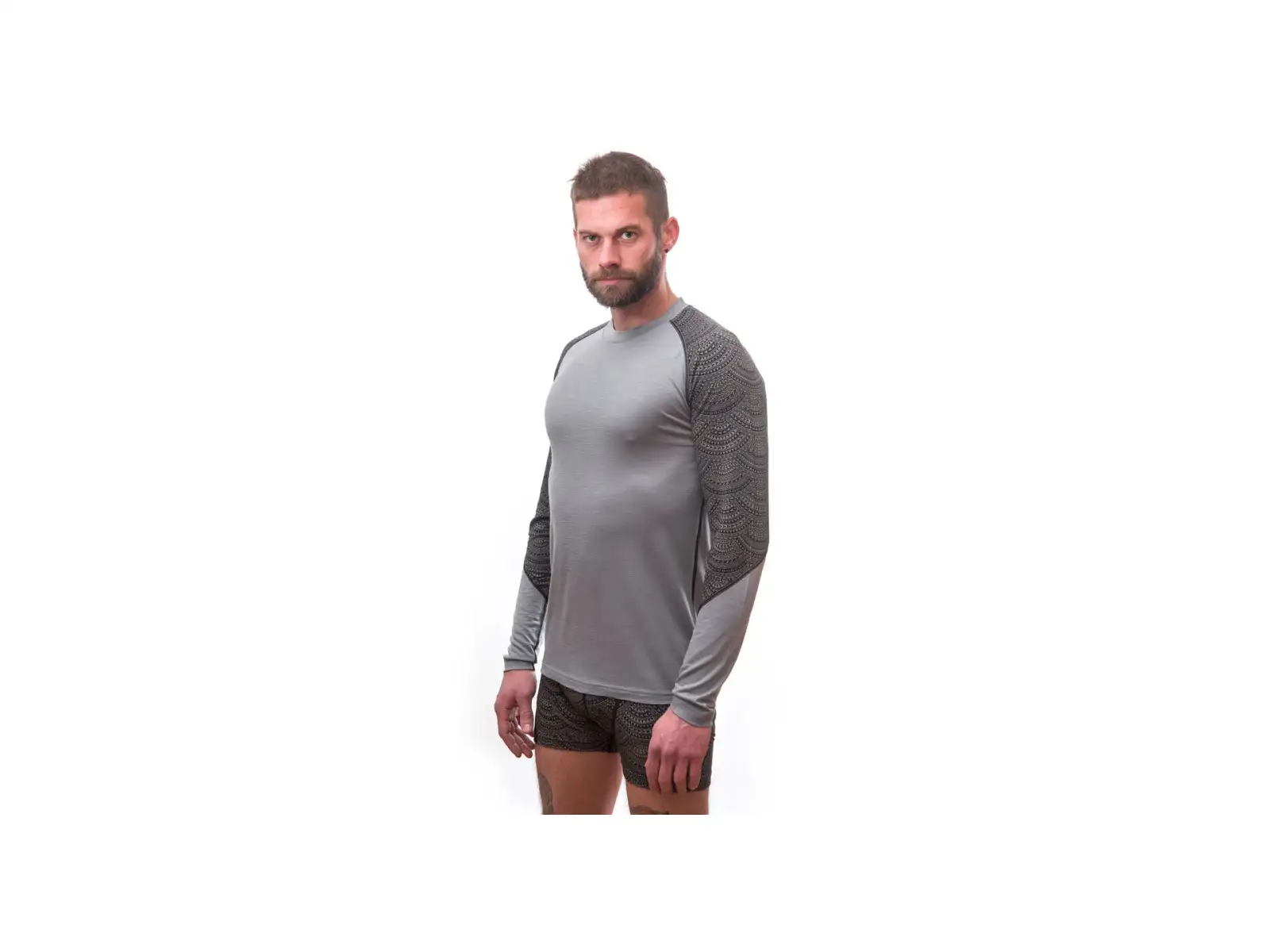 Sensor Merino Impress Herren T-Shirt Langarm grau/Maori