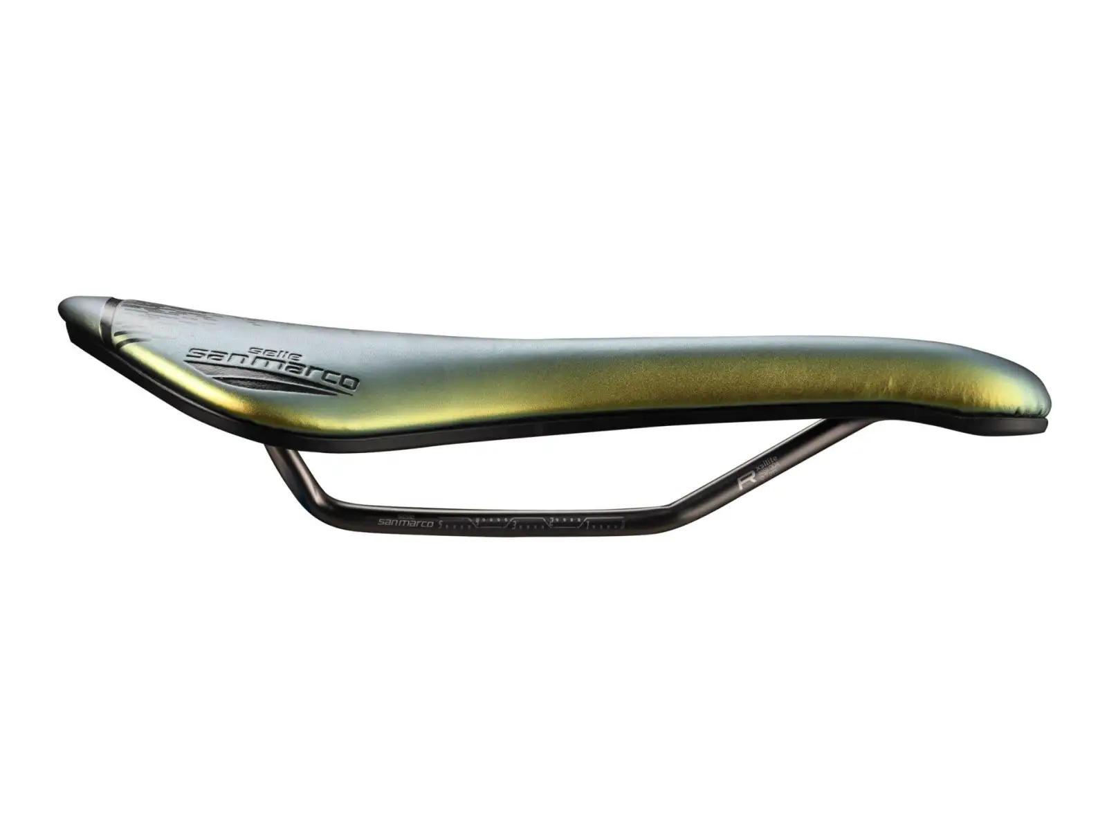 Selle San Marco Aspide Short Open-Fit Racing Narrow Sattel Iridescent Gold