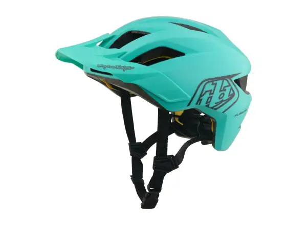 Troy Lee Designs Youth Flowline MIPS Kinderhelm Point Charcoal/Real Teal