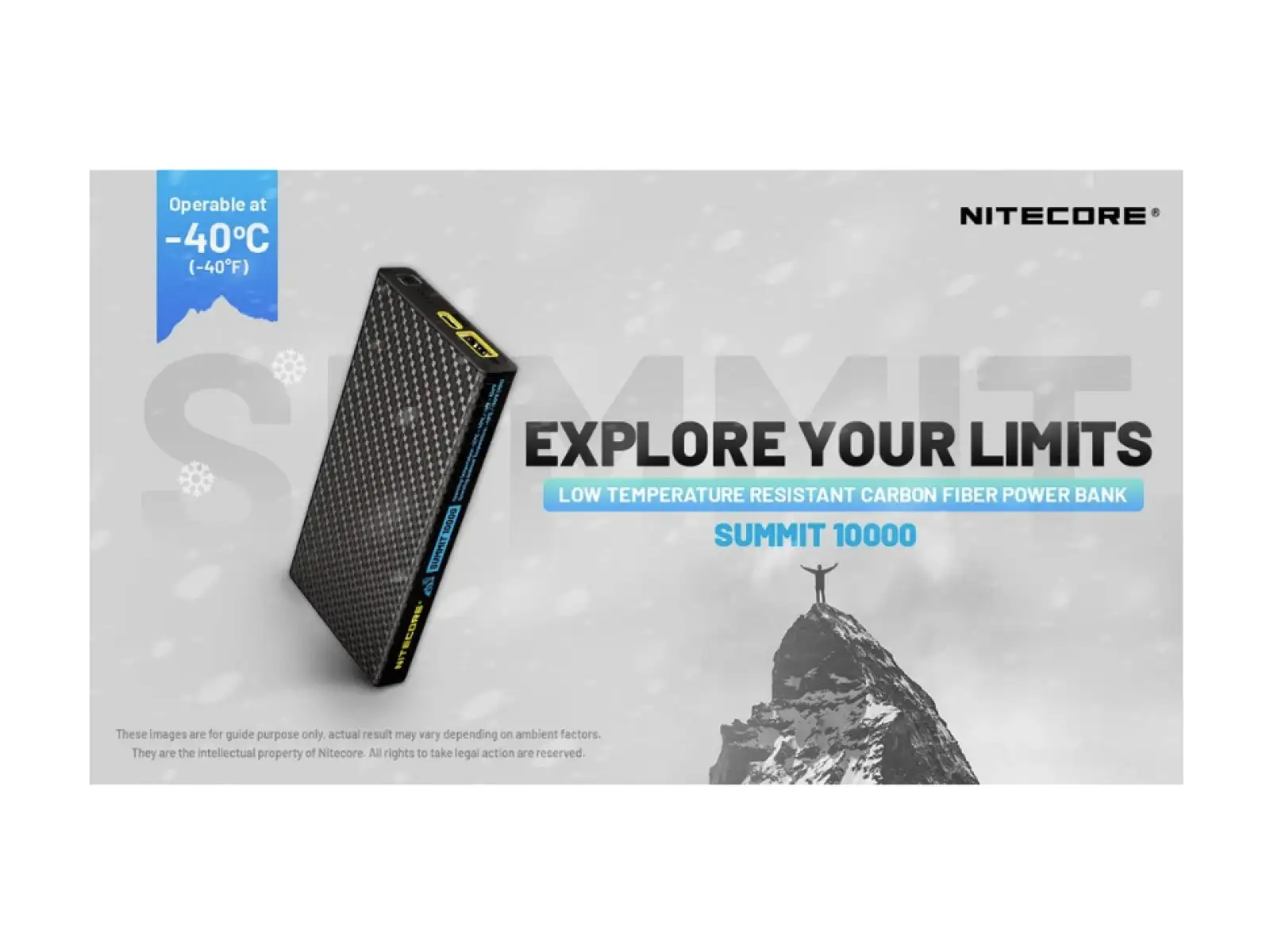Nitecore leistungsstarke Powerbank für Frost SUMMIT 10000, USB-C, bis zu 3A Ausgang, 10000 mAh