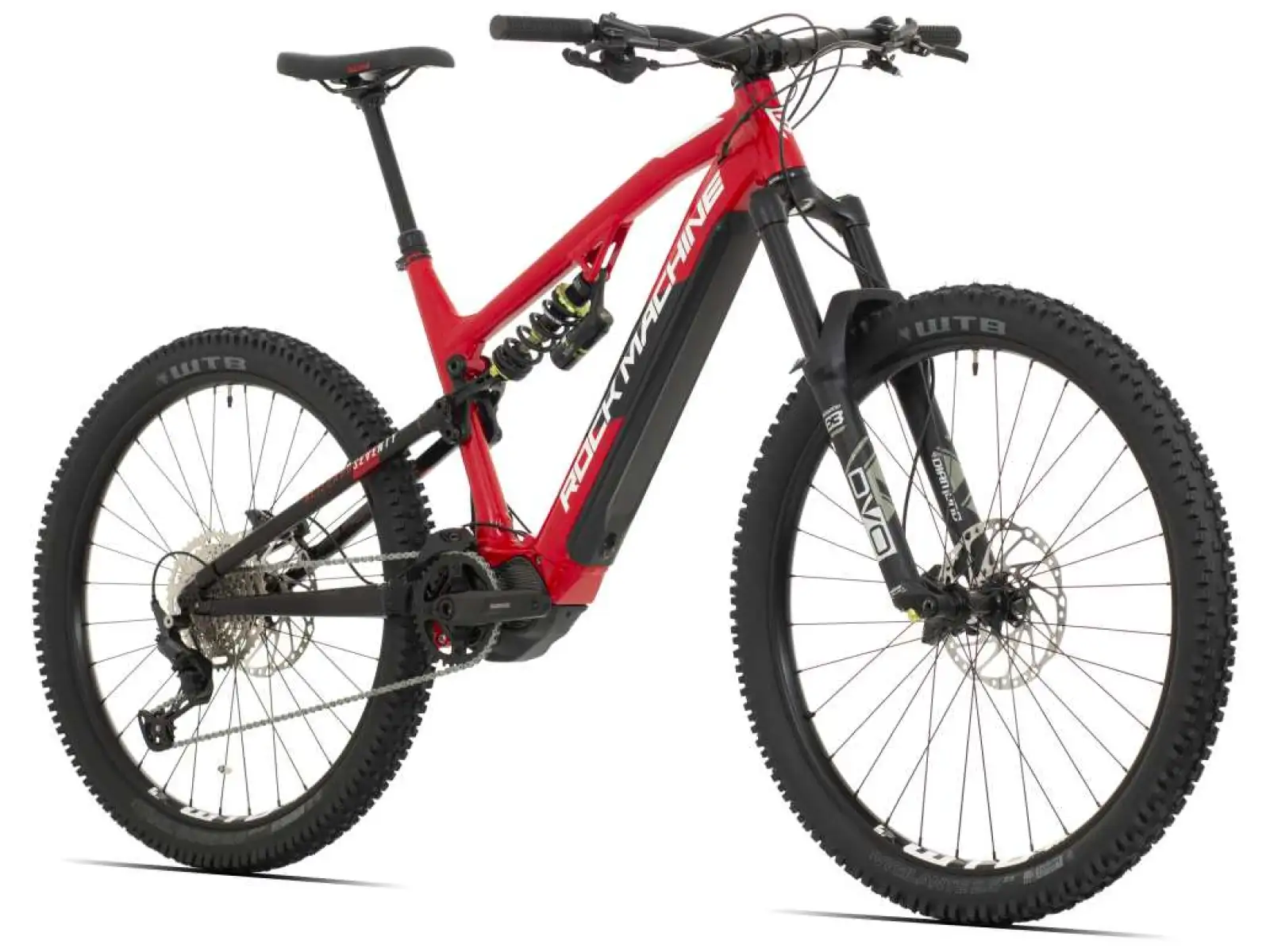 Rock Machine Blizzard INT e70-297 E-Mountainbike in Gloss Rot/Weiß/Schwarz.