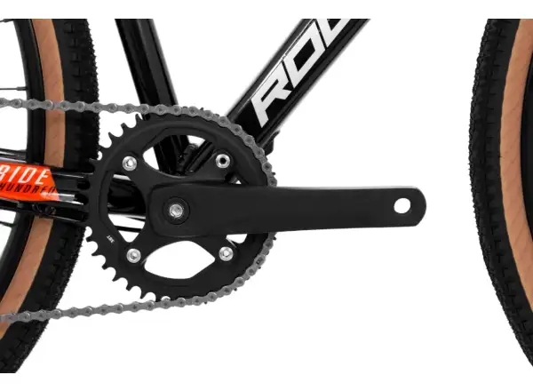 Rock Machine Gravelride 200 Schotterrad in Gloss Schwarz/Brick Orange/Silber.