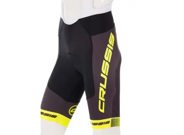 Crussis Herren Shorts mit Latz und Polsterung Schwarz/Gelb