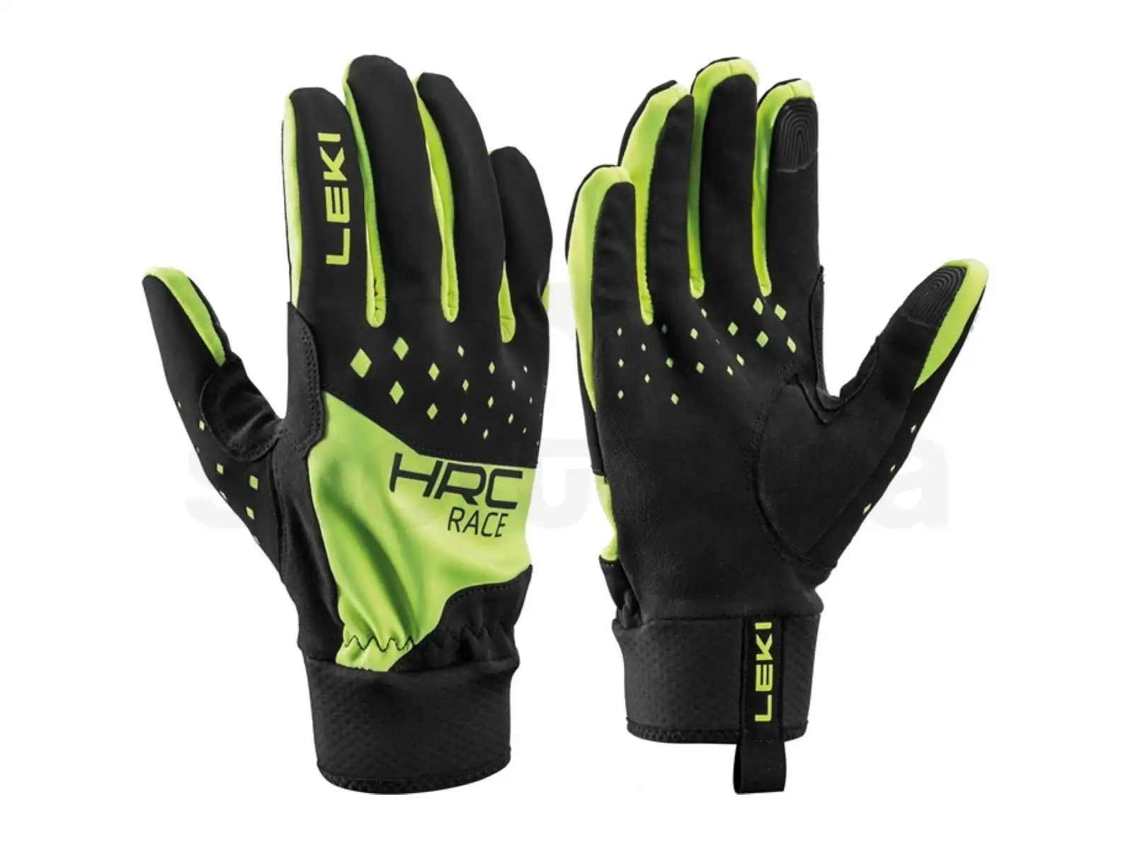 Leki HRC Race Langlaufhandschuhe Black/Neon Yellow