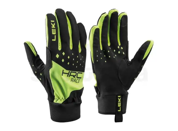 Leki HRC Race Langlaufhandschuhe Black/Neon Yellow