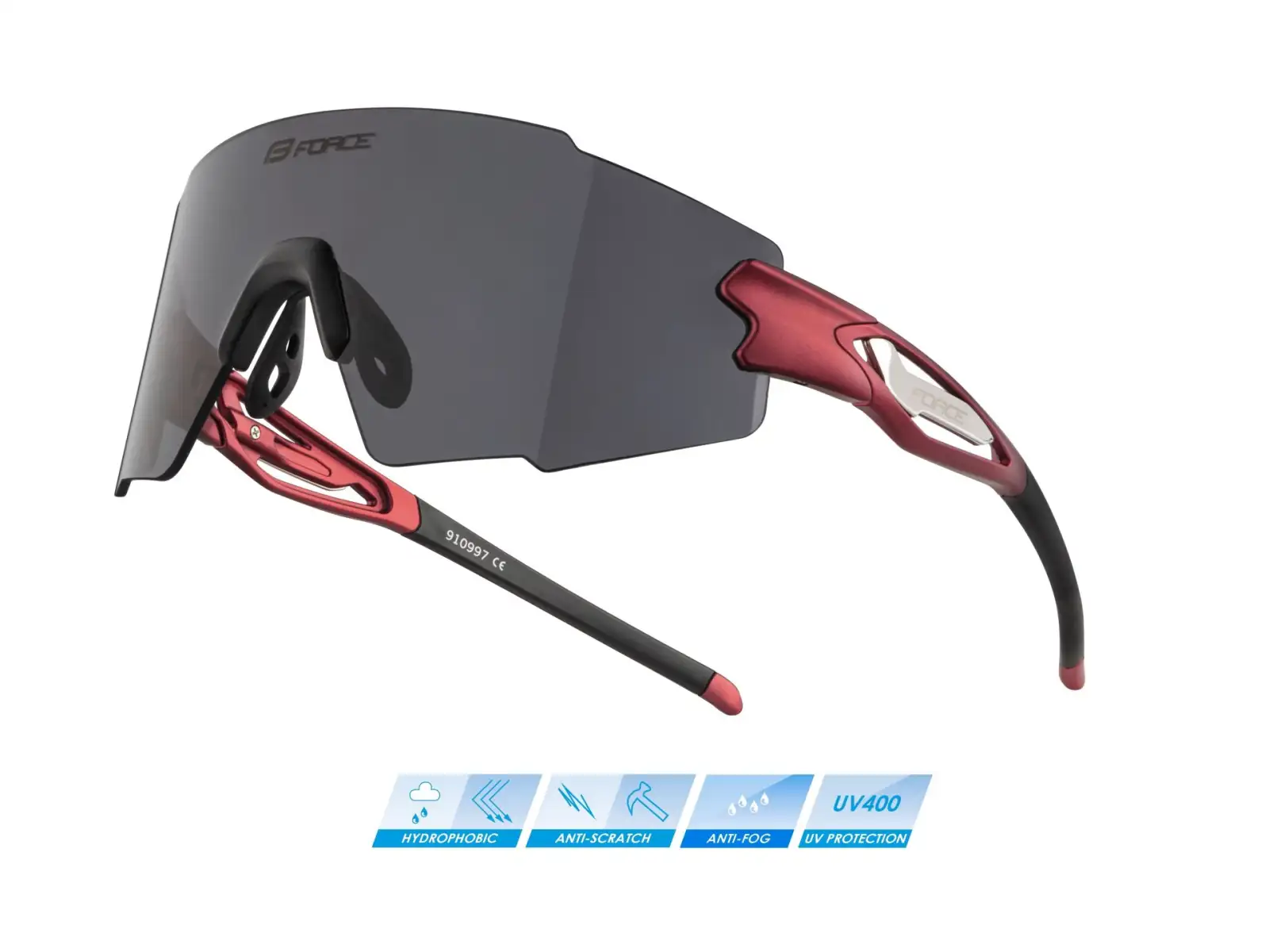 Force Mantra Fahrradbrille rot/schwarze verspiegelte Gläser