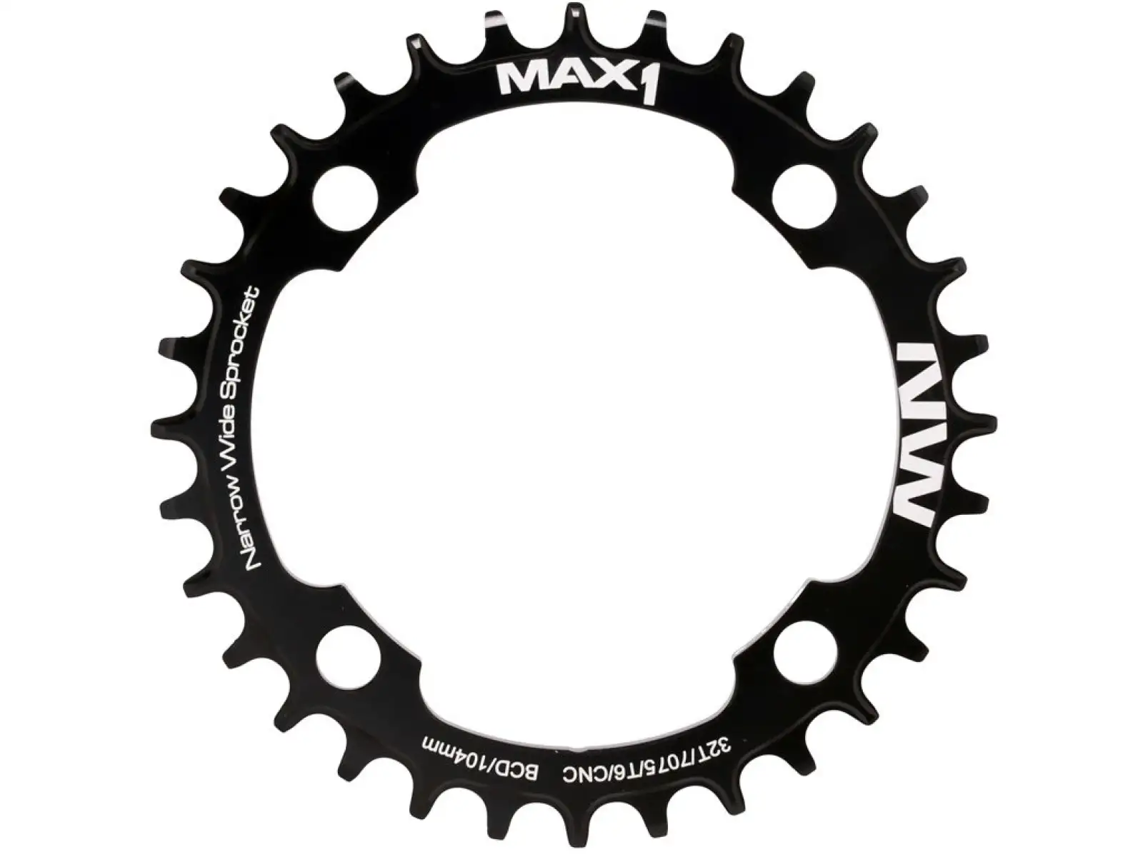 MAX1 Narrow Wide Kettenblatt BCD104, 32 Zähne, schwarz