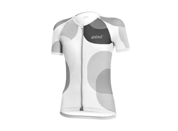 Dotout Camou Damen-Trikot mit kurzen Ärmeln in Weiß/Schwarz.
