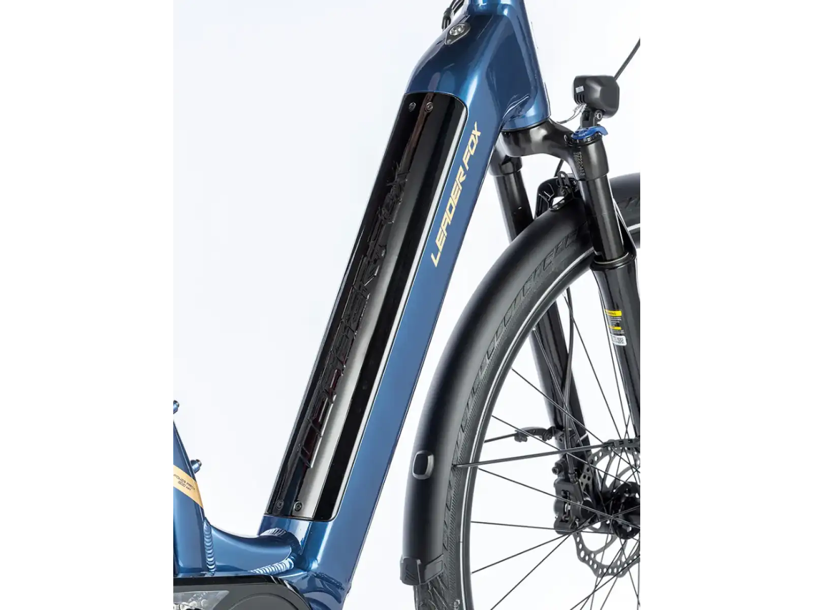 Leader Fox Saga 28 E-Citybike mit tiefem Einstieg Blau