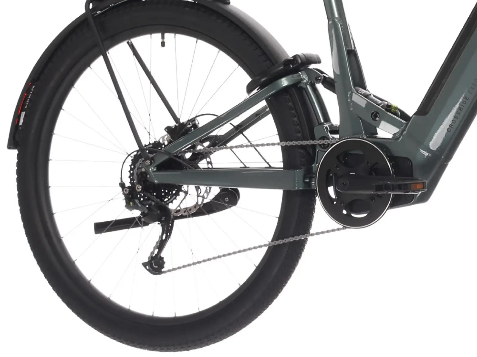 Rock Machine Crossride e450 FS Tiefeinstieg vollgefedertes Elektrofahrrad Ocean Grey/Black