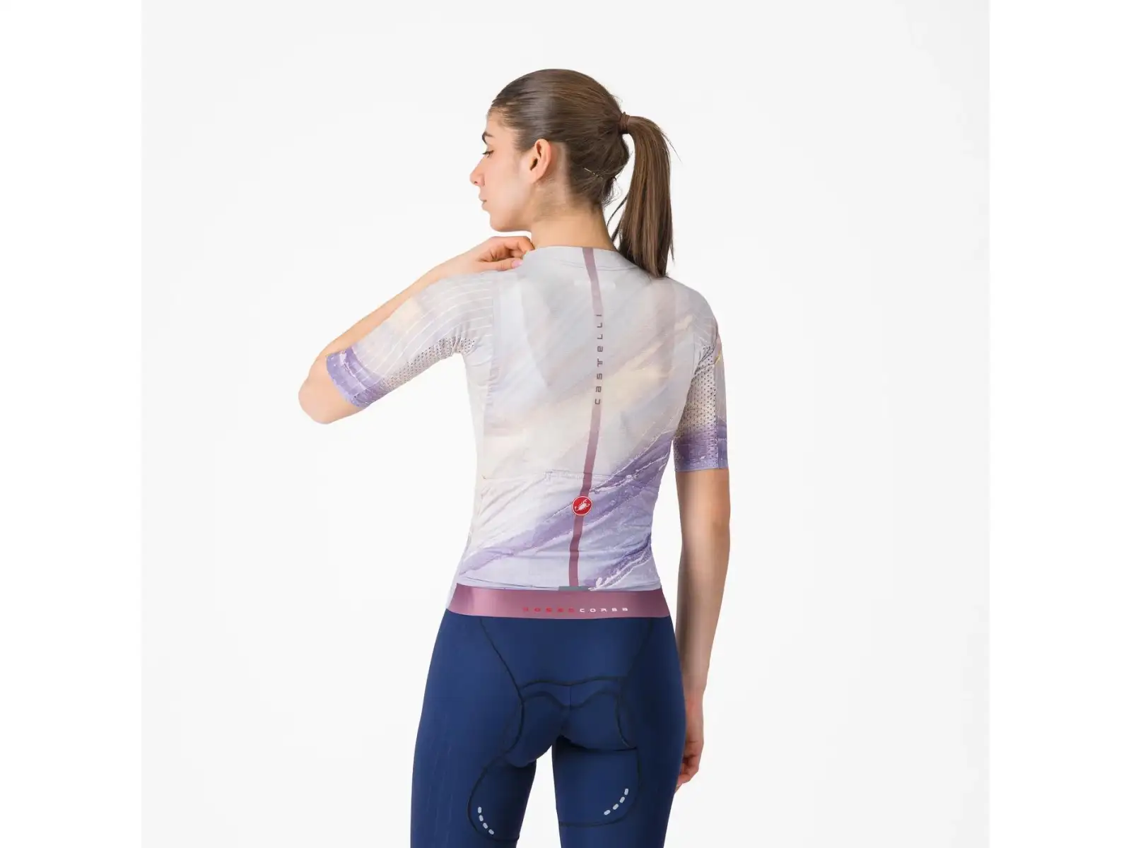 Castelli Aero Pro 8S Damen-Trikot Kurzarm Multicolor Purple