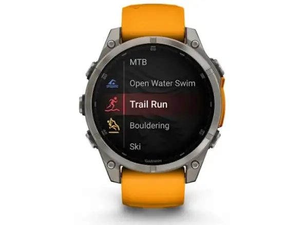 Garmin fenix 8 - 47 mm AMOLED Saphir Smartwatch Titanium Orange/Graphite